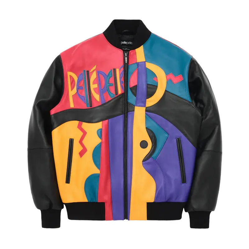  Picasso Plush Jacket | Red Blue Black
