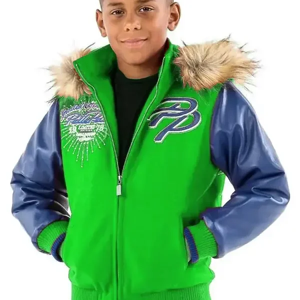 Pelle Pelle Kids Limited Edition Blue & Green Jacket, pellepelle.us