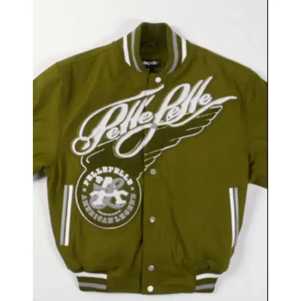 Pelle Pelle American Legend Varsity Olive Jacket, pellepelle.us