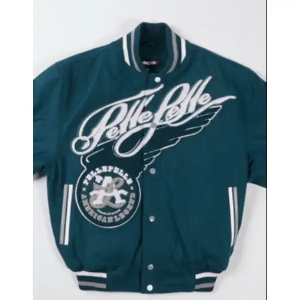 Pelle Pelle American Legend Varsity Turquoise Jacket, pellepelle.us