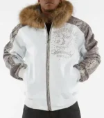 White Pelle Pelle Fur Hood Jacket