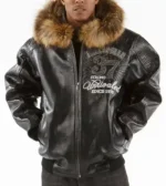 Black Avant Garde Pelle Pelle Fur Hood Jacket, pellepelle.com