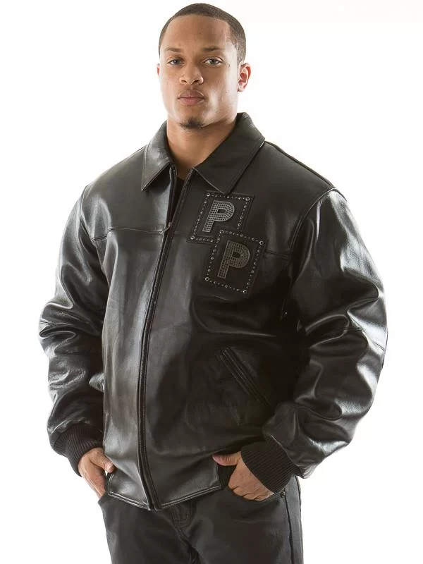 Black Jeweled Pelle Jacket, Pelle Pelle, PellePelle.com