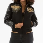 Black Pelle Pelle Greatest Of All Time Varsity Jacket