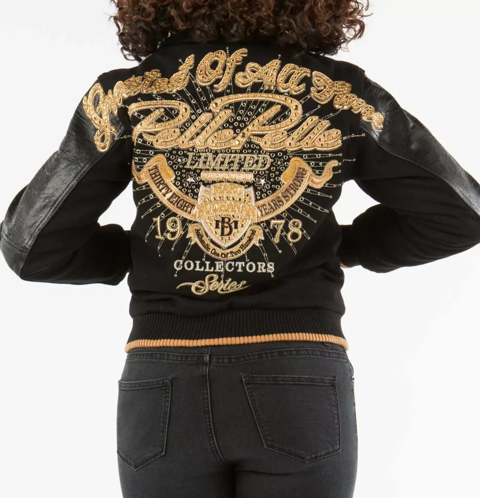 Black Pelle Pelle Greatest Of All Time Varsity Jacket, pellepelle.us