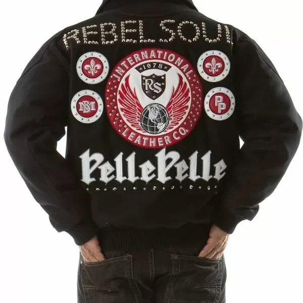 Black Pelle Pelle Rebel Soul Studded Wool Jacket, pellepelle.us