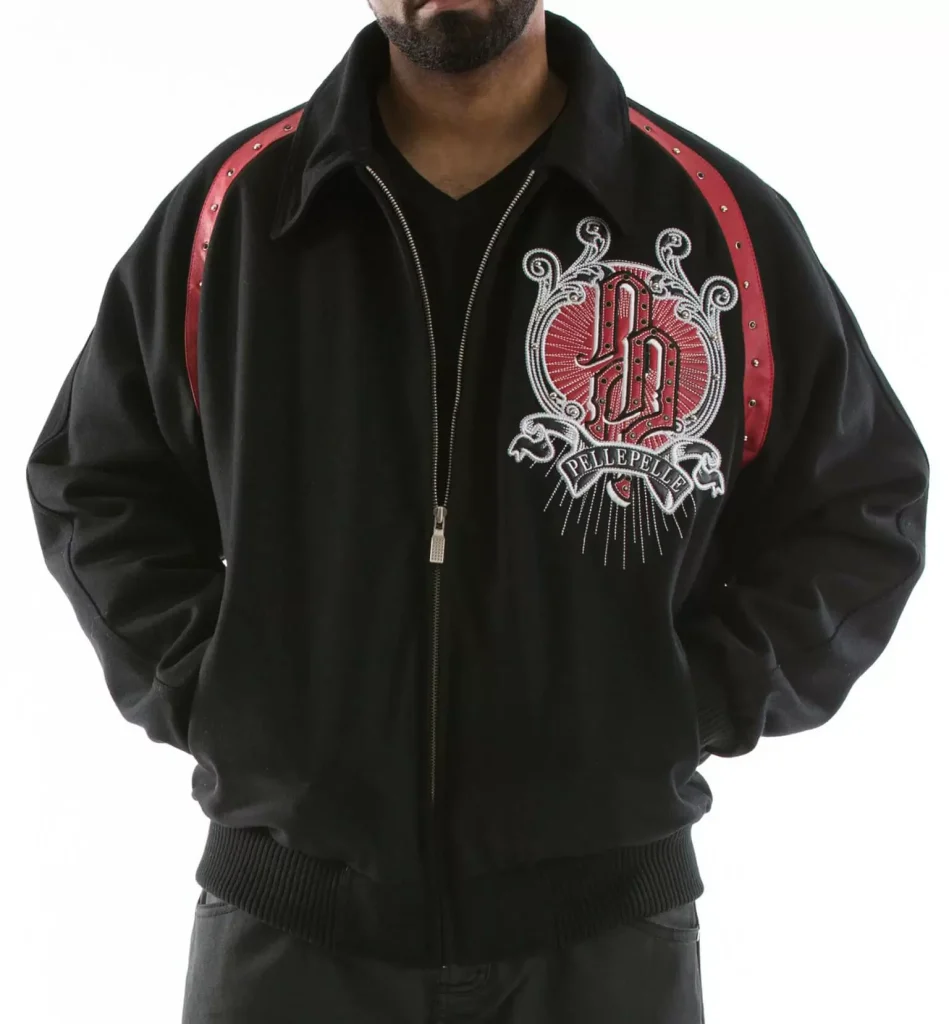 Black Pelle Pelle Top Brass Wool Jacket, pellepelle.us