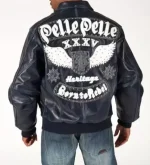 Pelle Pelle Born to Rebel Navy Studded Leather Jacket