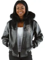 Ladies Pelle Pelle Shoulder Crest Leather Jacket