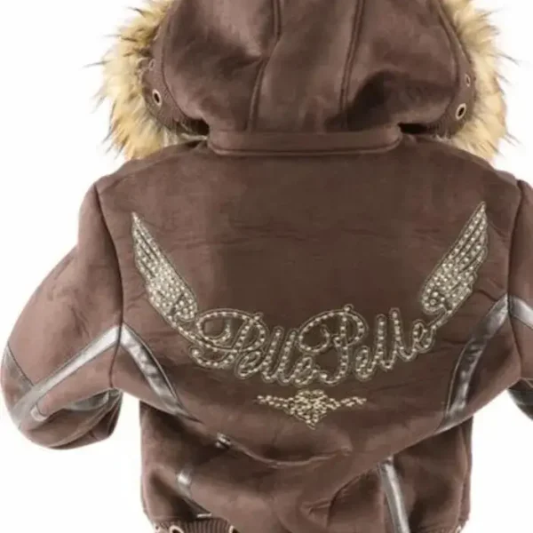 Ladies Pelle Pelle Wing Brown Hoodie, PELLEPELLE.US