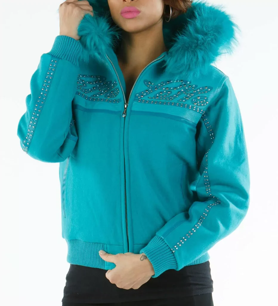 Light Blue Pelle Pelle Supreme Club Hood Wool Jacket, pellepelle.us