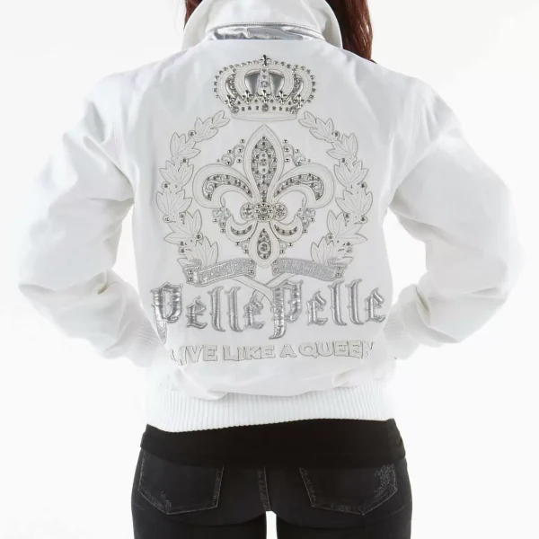 Live Like A Queen White Pelle Pelle Wool Jacket, pellepelle.us