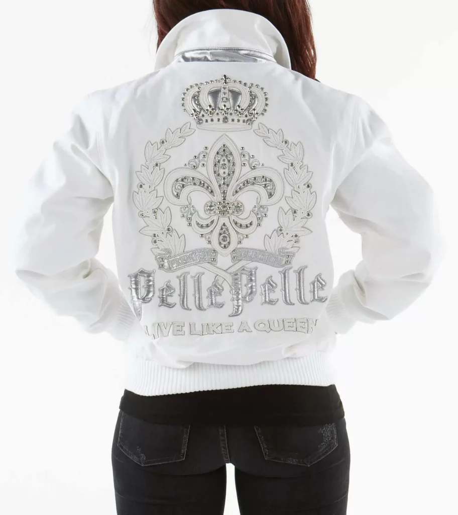 Live Like A Queen White Pelle Pelle Wool Jacket, pellepelle.us