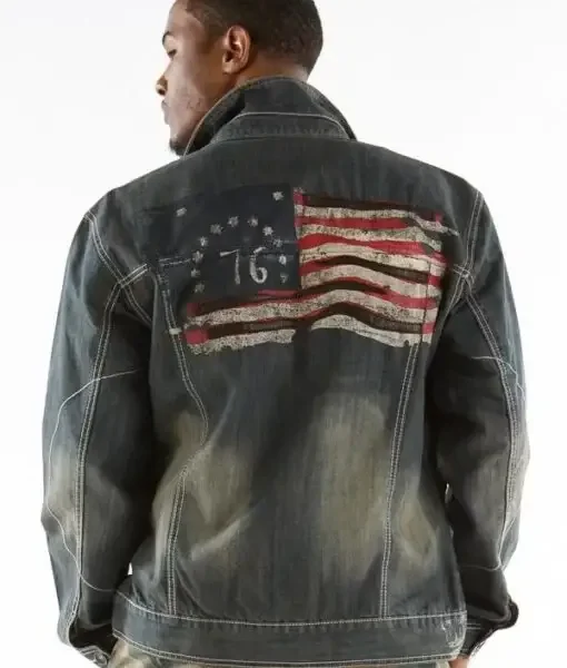 Pelle Pelle MB American Flag Gray Jacket, PELLEPELLE.US