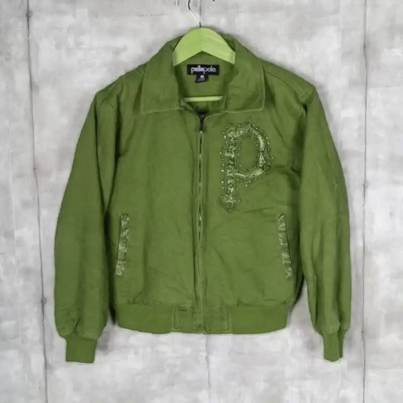 Pelle Pelle Marc Buchanan Womens Vintage Army Green Jacket, pellepelle.us