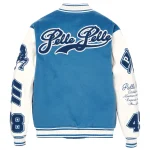 Men Pelle Pelle Blue And White Varsity Jacket, Pelle Pelle, PellePelle.com