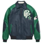 Men Pelle Pelle Classic Soda Club Plush Black And Green Jacket,Pelle Pelle, PellePelle.com