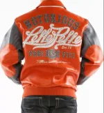 Orange Pelle Pelle Notorious Studded Leather Jacket,pellepelle.us