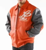 Orange Pelle Pelle Notorious Studded Leather Jacket