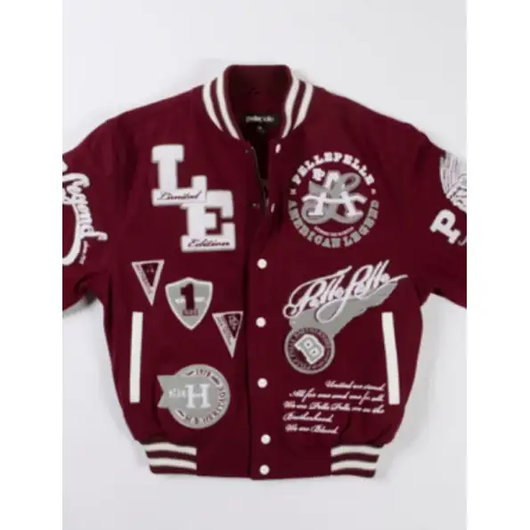 Pelle Pelle American Legend Limited Edition Maroon Varsity Jacket, pellepelle.us