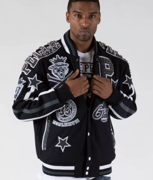 Pelle Pelle Anniversary Edition Varsity Navy Jacket,Pelle Pelle, PellePelle.Com