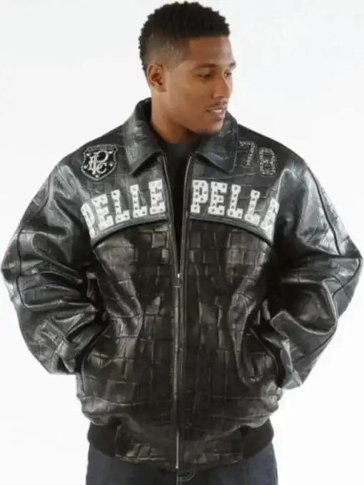 Pelle Pelle Black 78 Crocodile Leather Jacket ,pellepelle.us