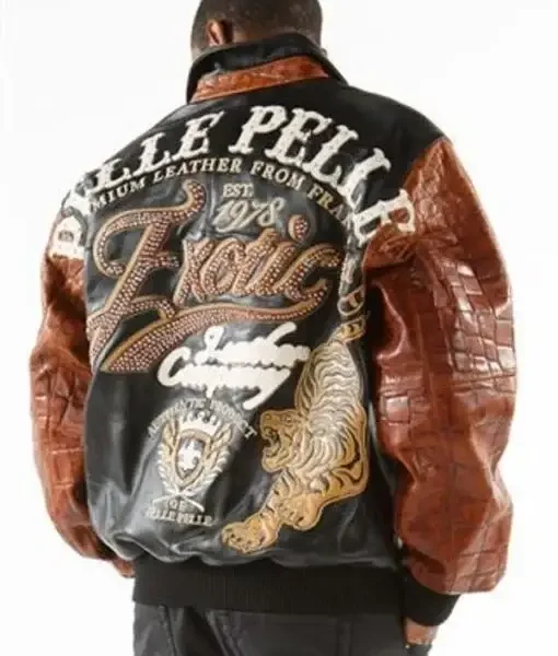 Pelle Pelle Exotic Black & Brown Jacket, pellepelle.us