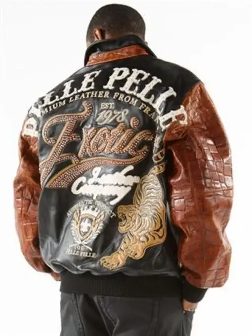 Pelle Pelle Exotic Black & Brown Jacket, pellepelle.us