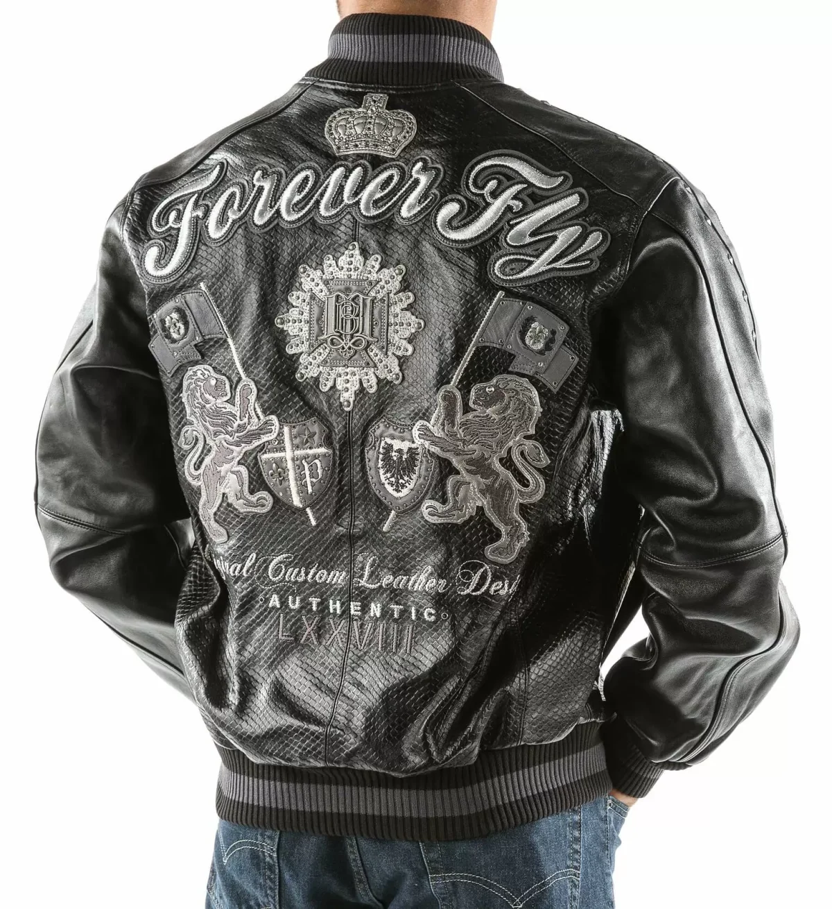 Pelle Pelle Black Forever Fly Leather Studded Jacket