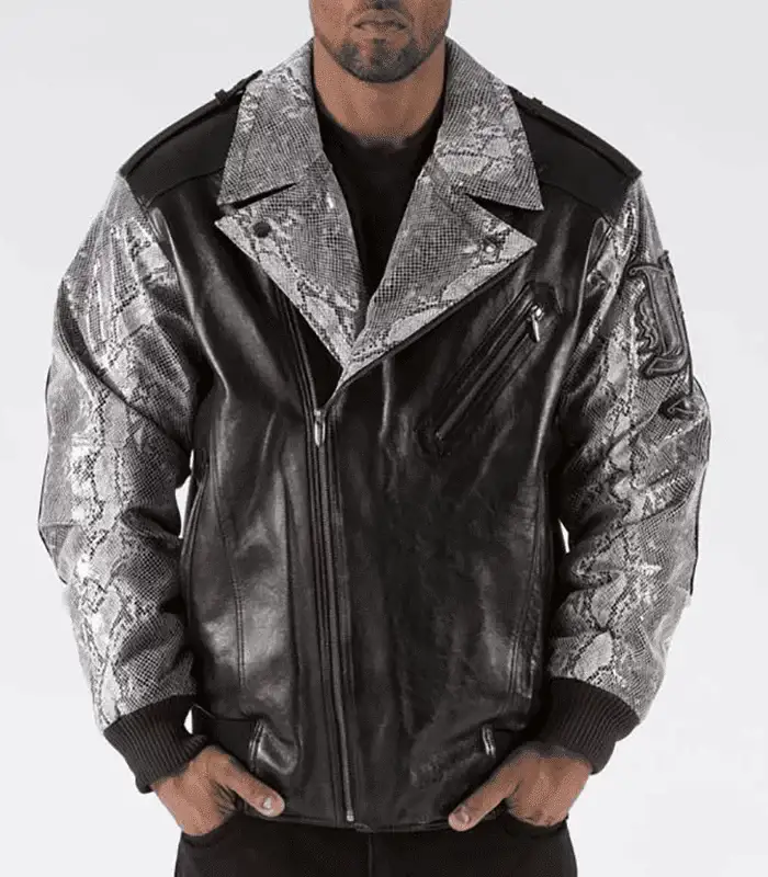 Pelle Pelle Black and Grey Leather Jacket, pellepelle.us