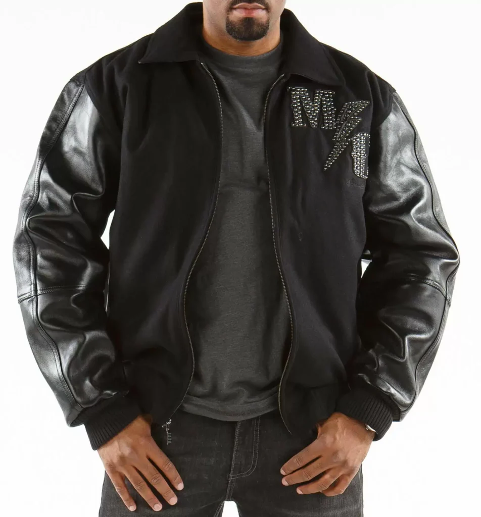 Pelle Pelle Black Master Ceremonies Varsity Jacket, pellepelle.us