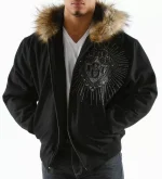 Pelle Pelle Black Platinum Made for King Fur Hood Jacket, PELLEPELLE.US