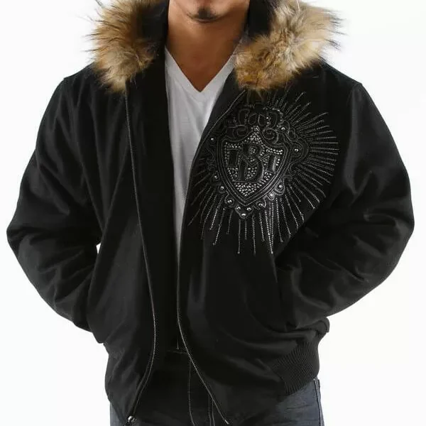 Pelle Pelle Black Platinum Made for King Fur Hood Jacket, PELLEPELLE.US