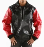 Pelle Pelle Black Red Born Free Eagle Studded Jacket