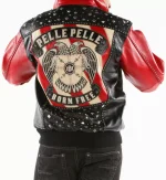 Pelle Pelle Black Red Born Free Eagle Studded Jacket, pellepelle.us