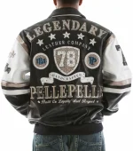 Pelle Pelle Black White Encrusted Studded Leather Jacket