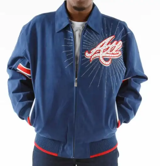 Pelle Pelle Blue Atlanta Tribute Special Cut Jacket, pellepelle.us