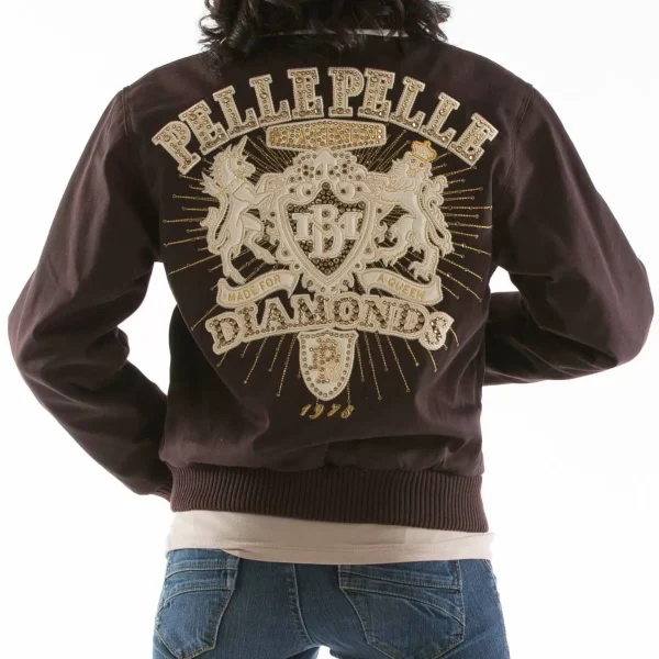 Pelle Pelle Brown Diamonds Made for Queen Jacket, pellepelle.us