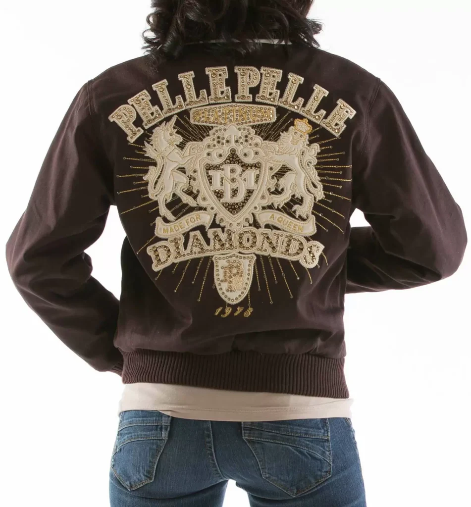 Pelle Pelle Brown Diamonds Made for Queen Jacket, pellepelle.us