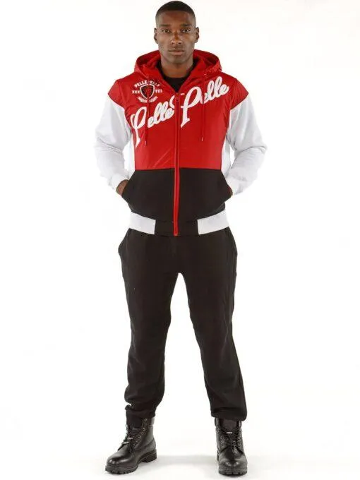 Pelle Pelle Colorblocked In Cabernet Red Tracksuit , pellepelle.us