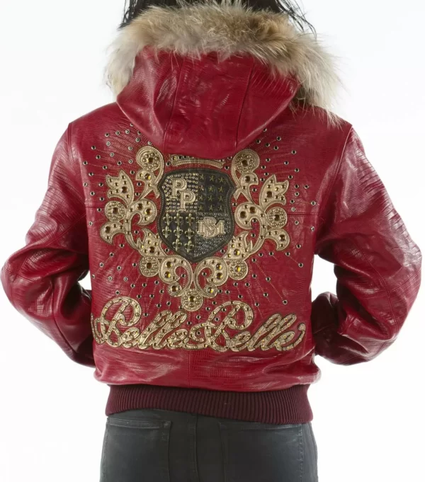 Pelle Pelle Crest Red Fur Hood Leather Jacket, pellepelle.us