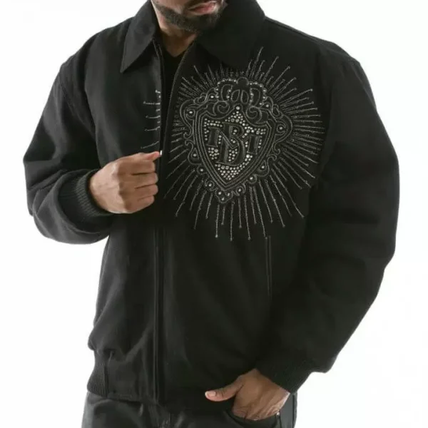 Pelle Pelle Diamonds Black Made for King Wool Jacket , pellepelle.us