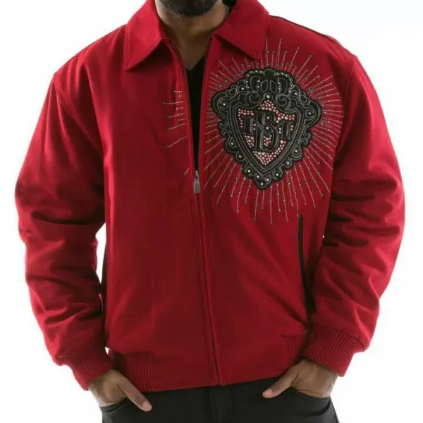 Pelle Pelle Diamonds Red Made for King Wool Jacket , pellepelle.us