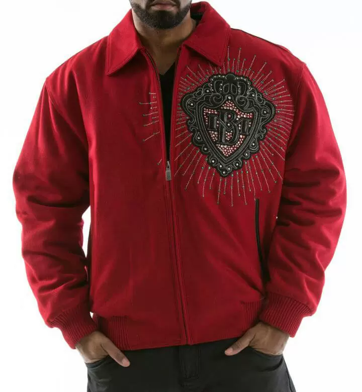 Pelle Pelle Diamonds Red Made for King Wool Jacket , pellepelle.us