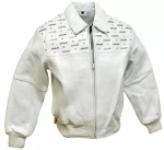 Pelle Pelle Emblem White Leather Jacket, Pelle pelle, PellePell.com