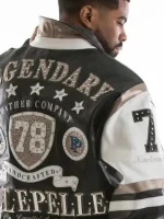 Pelle Pelle Encrusted Varsity Navy Plush Jacket