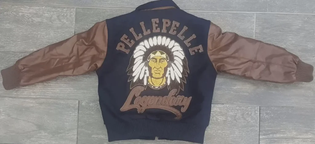 Pelle Pelle Indian Head Blue Varsity Jacket ,pellepelle.us