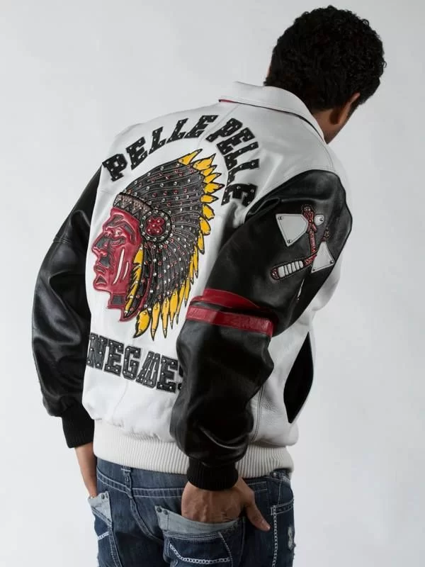 Pelle Pelle Indian Renegades Fire White Jacket , pellepelle.us