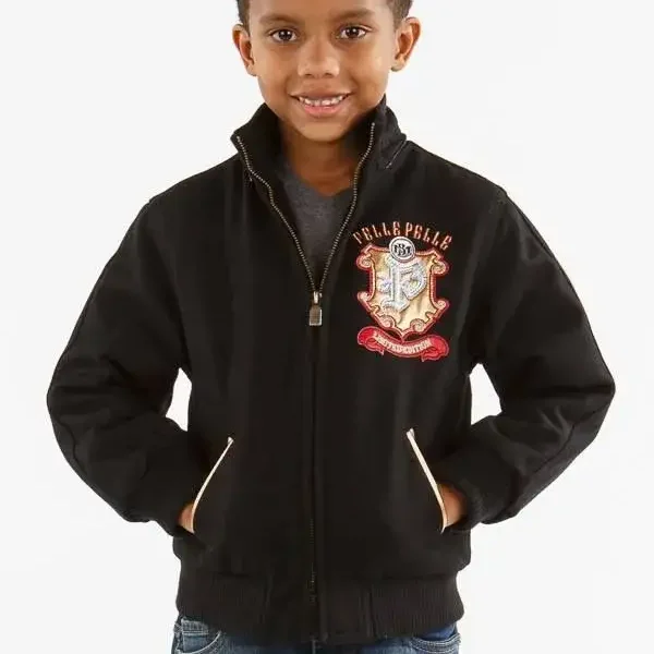 Pelle Pelle Kids Authentic Black Wool Jacket ,pellepelle.us