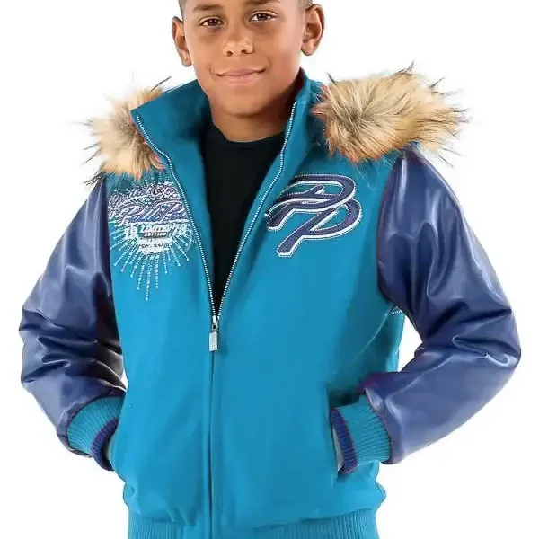 Pelle Pelle Kids Limited Edition Blue & Turquoise Jacket, pellepelle.us